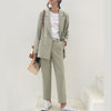 Vintage Double Breasted Women Pant Suit Light Green Notched Blazer Jacket & High Waist Pant 2019 Spring Office Wear Women Suits